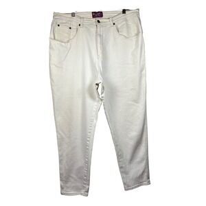 Denim and Co Women's Off White High Rise Skinny Jeans, Size 20